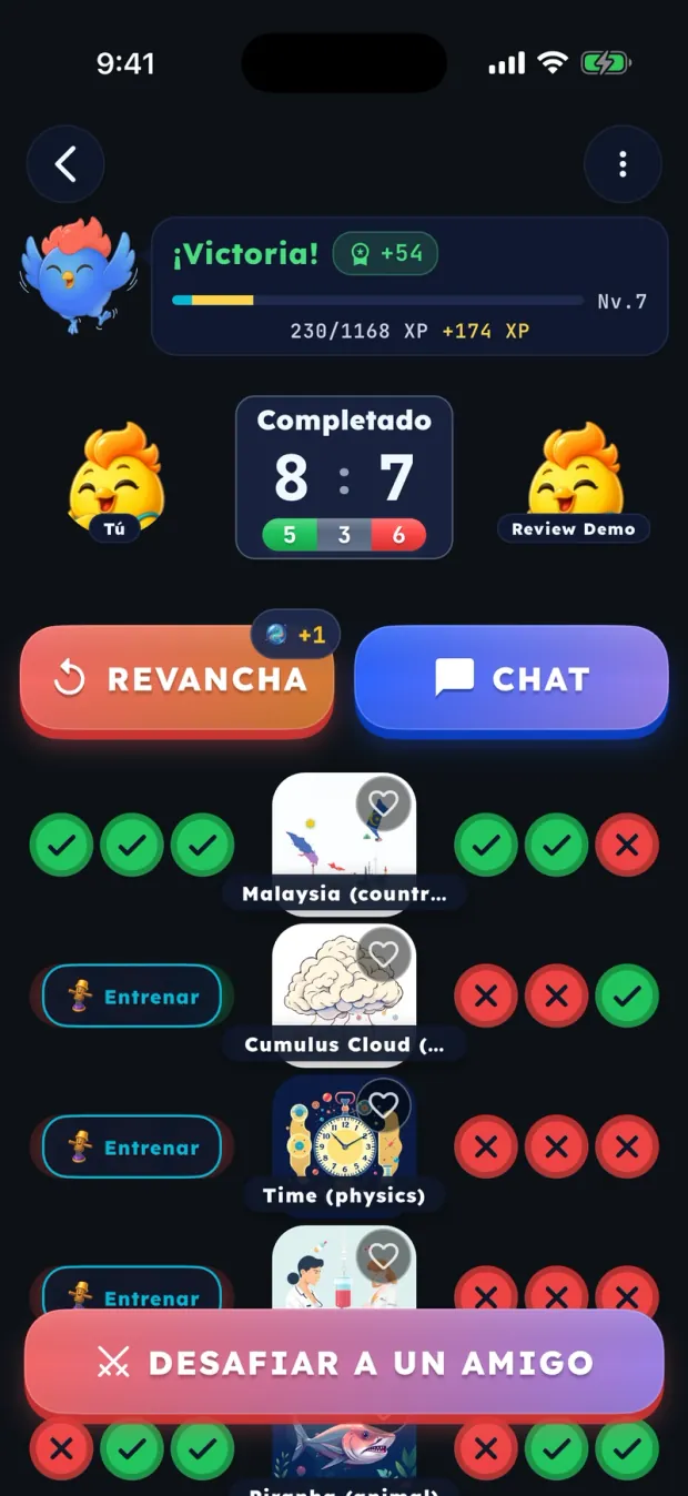 Un duelo de preguntas terminado