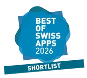 Insignia de la lista corta de Best of Swiss Apps 2026