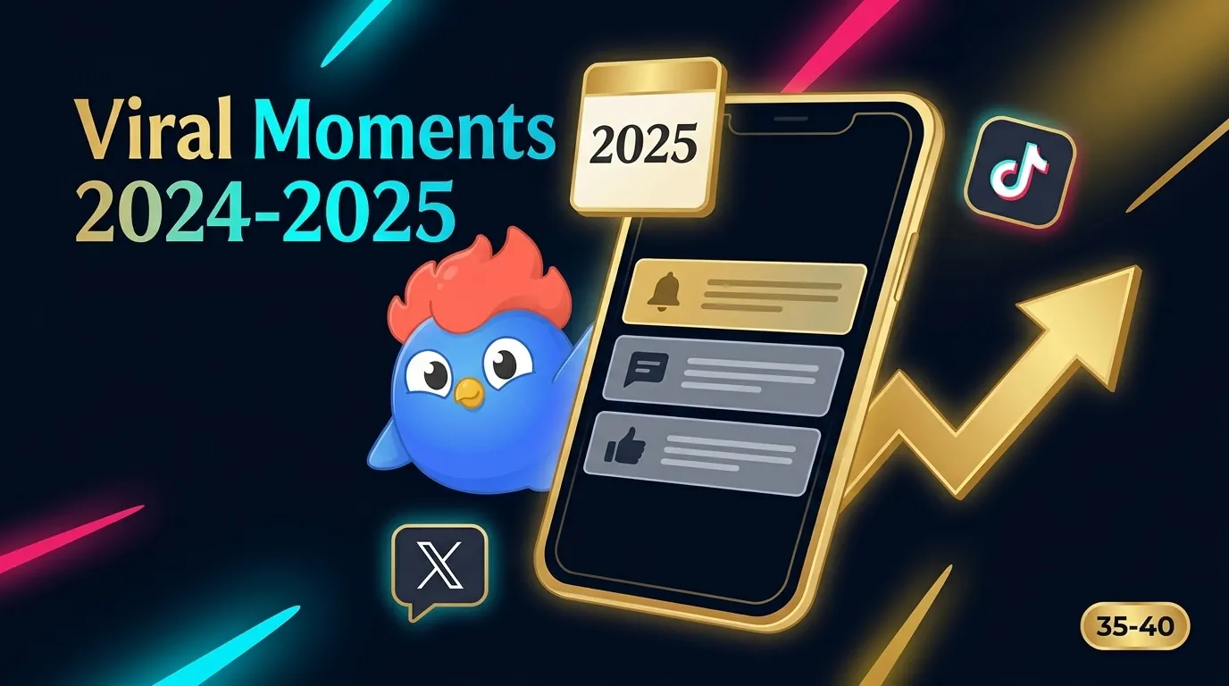 Viral 2024-2025 infographic: smartphone notification badges, a 2025 calendar marker, and a gold trending arrow over dark navy