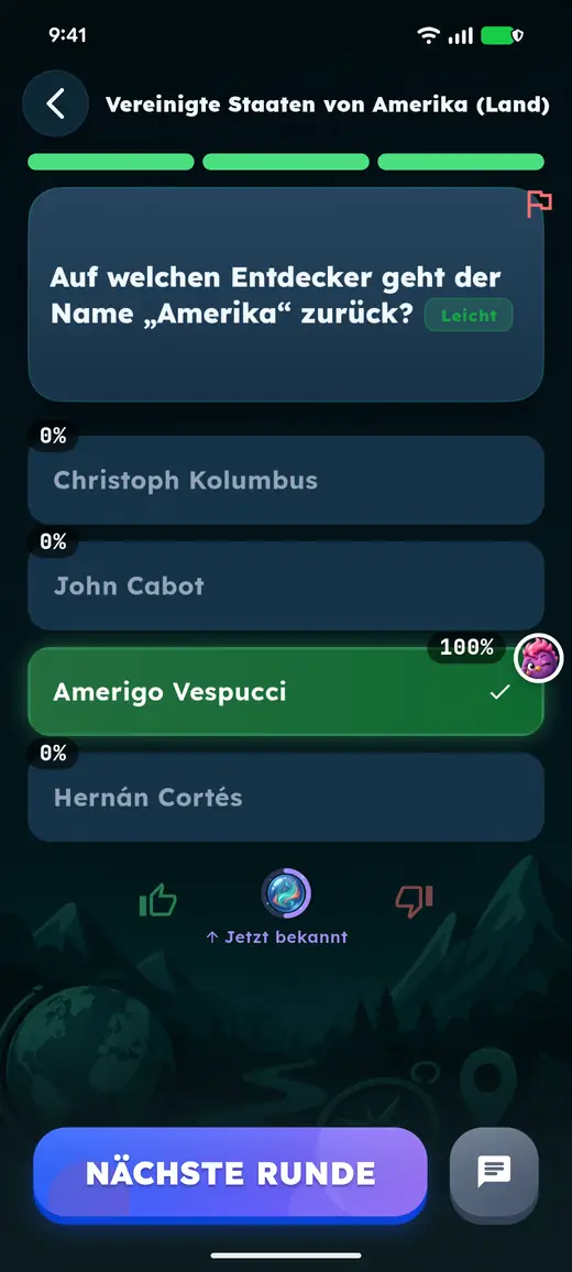 German: Amerigo Vespucci, and the opponent got it too.