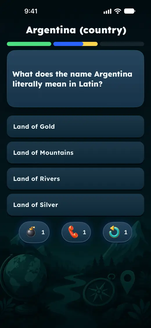 A duel question against a real opponent: what does the name Argentina mean in Latin?