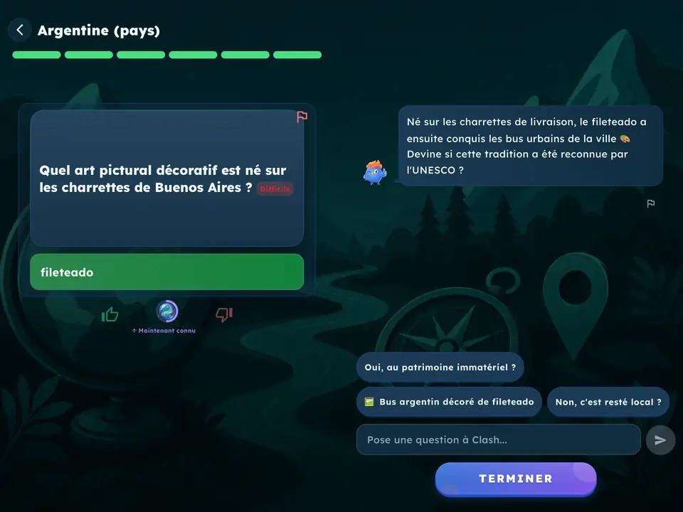 Bonne réponse, le fileteado, avec l’explication de Clash juste à côté.