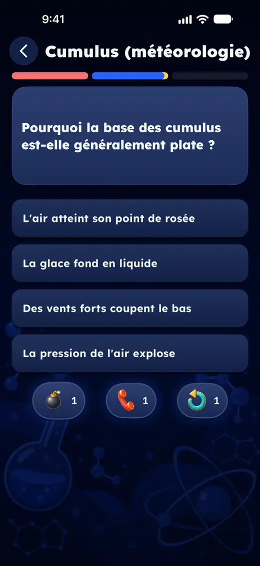 French: why is the base of a cumulus cloud usually flat?