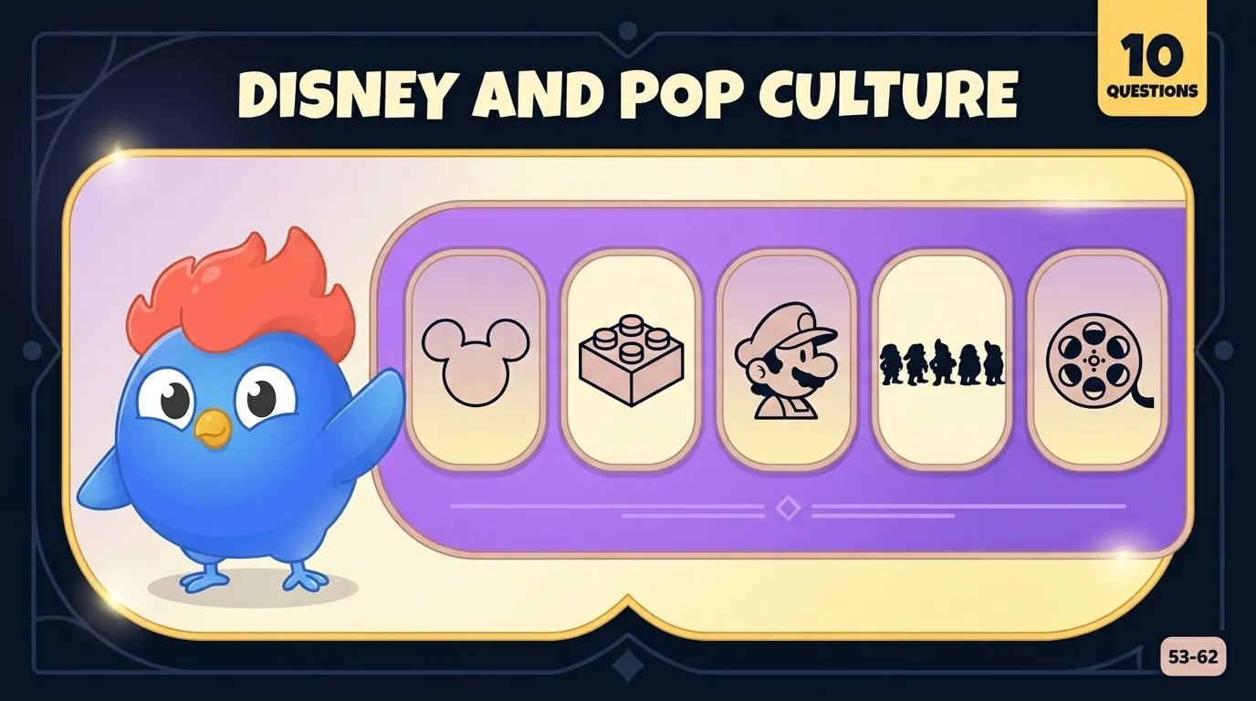 10 Disney and pop culture facts: Ub Iwerks designed Mickey Mouse, Snow White has 7 dwarfs, Lego means "play well" in Danish, Mario was named after Nintendo's landlord, Ariel has 6 sisters, and Princess Aurora only speaks 18 lines in Sleeping Beauty